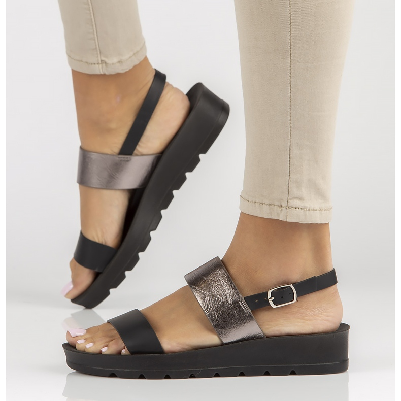 Sandálias pretas Filippo DS3612 / 22 Bk preto prata 1