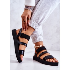 Sandálias de borracha perfumadas com velcro ZAXY HH285285 preta preto 2