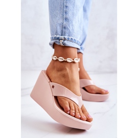 Chinelos femininos com cunha ZAXY HH285294 nude rosa 2