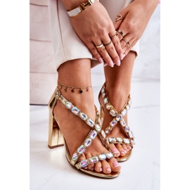 S.Barski Sandálias femininas de salto alto Lu Boo Golden 8258-1 Vernee dourado 1