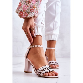 Lewski Shoes Sandálias de couro Openwork Lewski 2869 rosa pérola bege 1