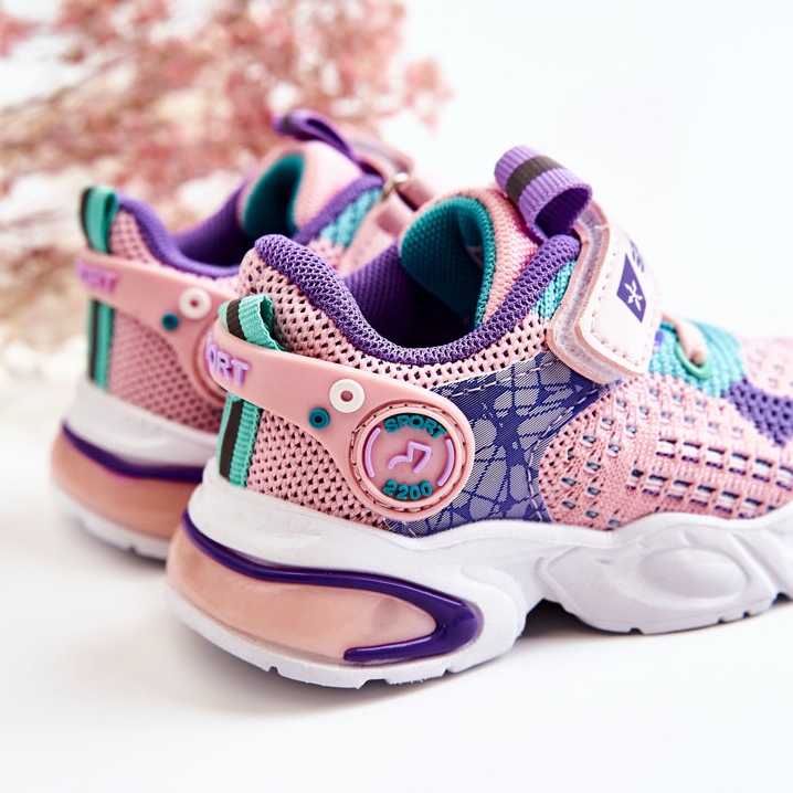 PJ2 Tênis esportivo infantil com velcro rosa-violeta Lillo roxo 2