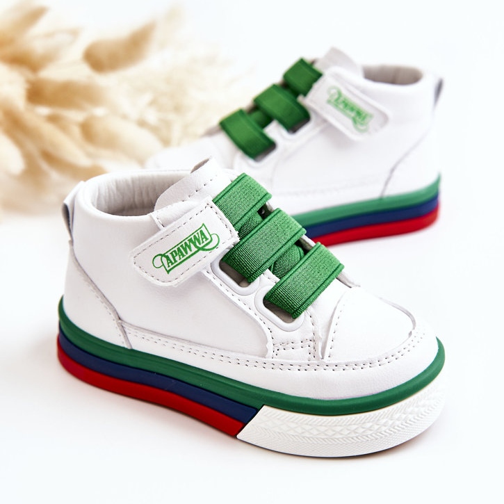 PA1 Tênis cano alto infantil branco e verde Baxter ['branco verde'] 2