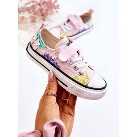 PA1 Tênis infantil com estampa de tecido rosa Buster 1