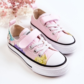 PA1 Tênis infantil com estampa de tecido rosa Buster 2