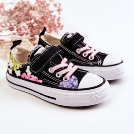 PA1 Tênis infantil com estampa de tecido preto Buster 1