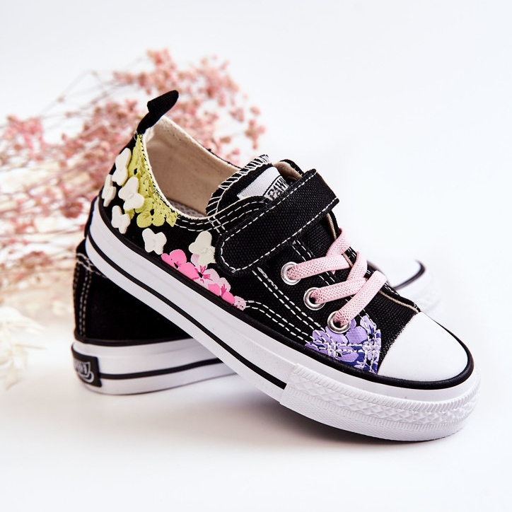 PA1 Tênis infantil com estampa de tecido preto Buster 2