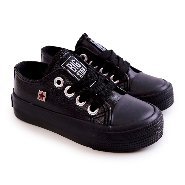 Tênis infantil de couro Big Star JJ374311 Preto 1