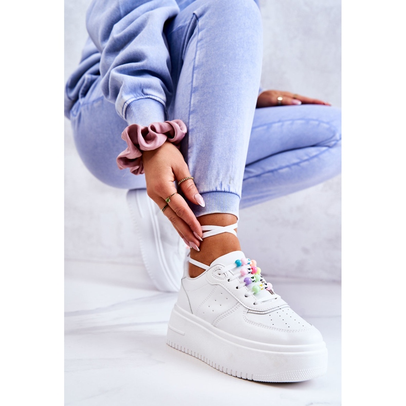 PS1 Tênis esportivo feminino amarrado branco Manila 1