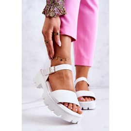 PS1 Sandálias de couro de salto alto branco Sovie 1