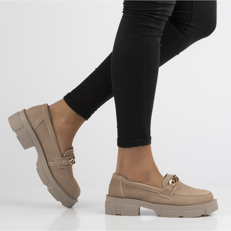 Sapatos de couro Filippo DP3221 / 21 Bege 1