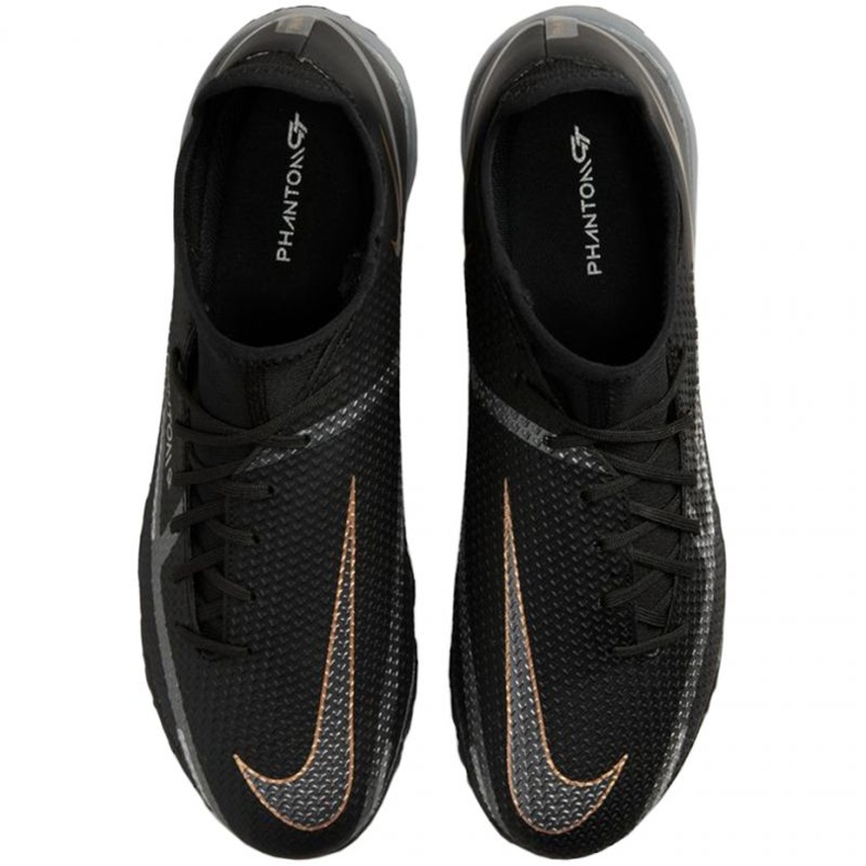 Chuteiras de futebol Nike Phantom GT2 Academy Df Tf DC0802 008 preto preto 1 Chuteiras de futebol Nike Phantom GT2 Academy Df Tf DC0802 008 preto preto 1