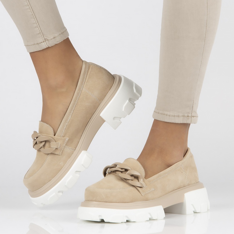 Sapatos de couro Filippo DP3718 / 22 Bege 1