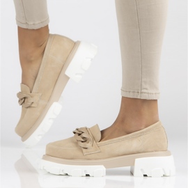 Sapatos de couro Filippo DP3718 / 22 Bege 2