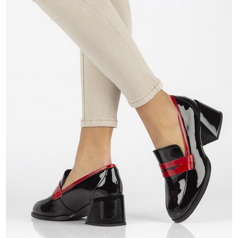 Sapatos de couro Filippo DP3727 / 22 Bk preto vermelho 2