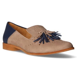 Mocassins Filippo 04484-04 / 00-5 Bege Camurça + Azul Marinho azul-marinho 1