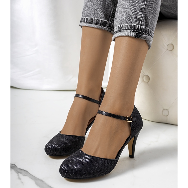 Bombas Rosetown pretas brilhantes preto 1