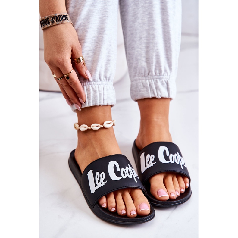 Chinelos femininos pretos Lee Cooper LCW-22-42-1004 branco 1