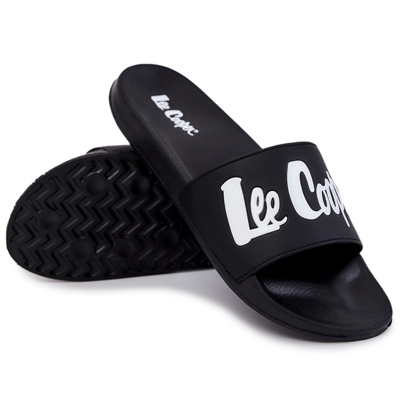 Chinelos masculinos Lee Cooper LCW-22-42-1005 Preto branco 1