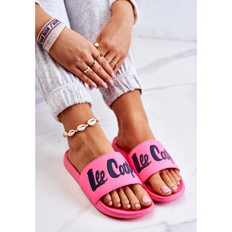Chinelos femininos Lee Cooper LCW-22-42-1000 rosa neon 2