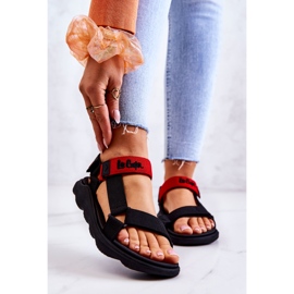 Sandálias esportivas femininas Lee Cooper LCW-22-34-0954L Preto-Vermelho 1