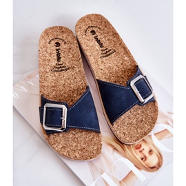 Chinelos femininos da moda com fivela Inblu CP000031 Azul Marinho 1