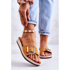 Chinelos femininos da moda com fivela Inblu CP000031 Amarelo 1