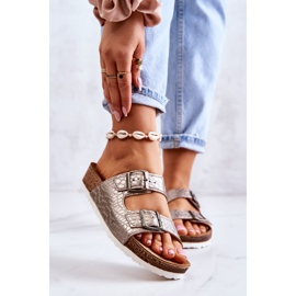 Chinelos Femininos Fivelas Inblu NM000027 Prata bege 1