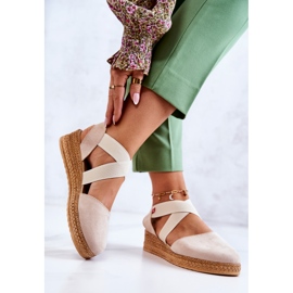 Espadrilhas femininas de camurça Big Star JJ276038 Bege 1