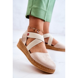 Espadrilhas femininas de camurça Big Star JJ276038 Bege 2