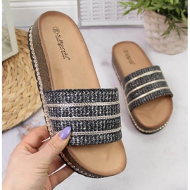 Chinelos plataforma pretos W S. Barski 1