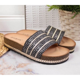 Chinelos plataforma pretos W S. Barski 2