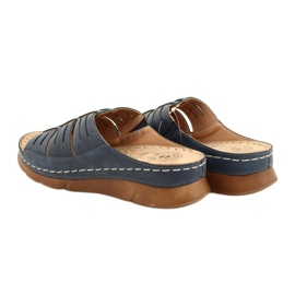 Flip-flops femininos com um OpenWork Evento 22SD98-4536 Navy Blue Pattern azul 5
