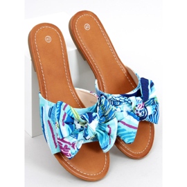 Chinelos com estampa floral Lotos Blue azul multicolorido 1