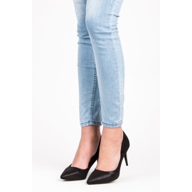 Qinba saltos altos de camurça preto 1