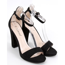 Sandália preta de salto alto Ficaria preto 1