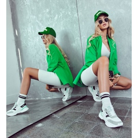 Tênis esportivo feminino Big Star JJ274A412 branco e preto azul 2