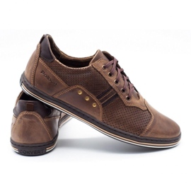 Polbut Sapatos masculinos casuais 1801P marrom castanho 3