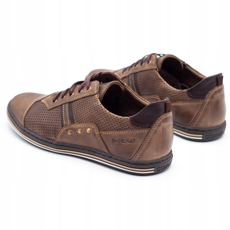 Polbut Sapatos masculinos casuais 1801P marrom 4