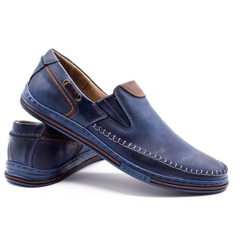 Polbut Sapatos masculinos mocassins 09 azul marinho 3
