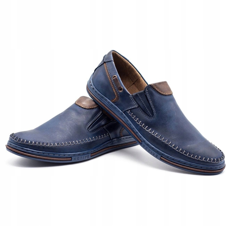 Polbut Sapatos masculinos mocassins 09 azul marinho 4