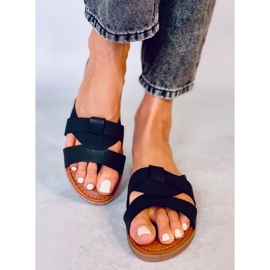 Chinelos cruzados femininos Poppy Black preto 1