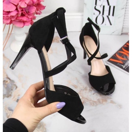 Sandálias pretas de salto alto W Sergio Leone preto 1