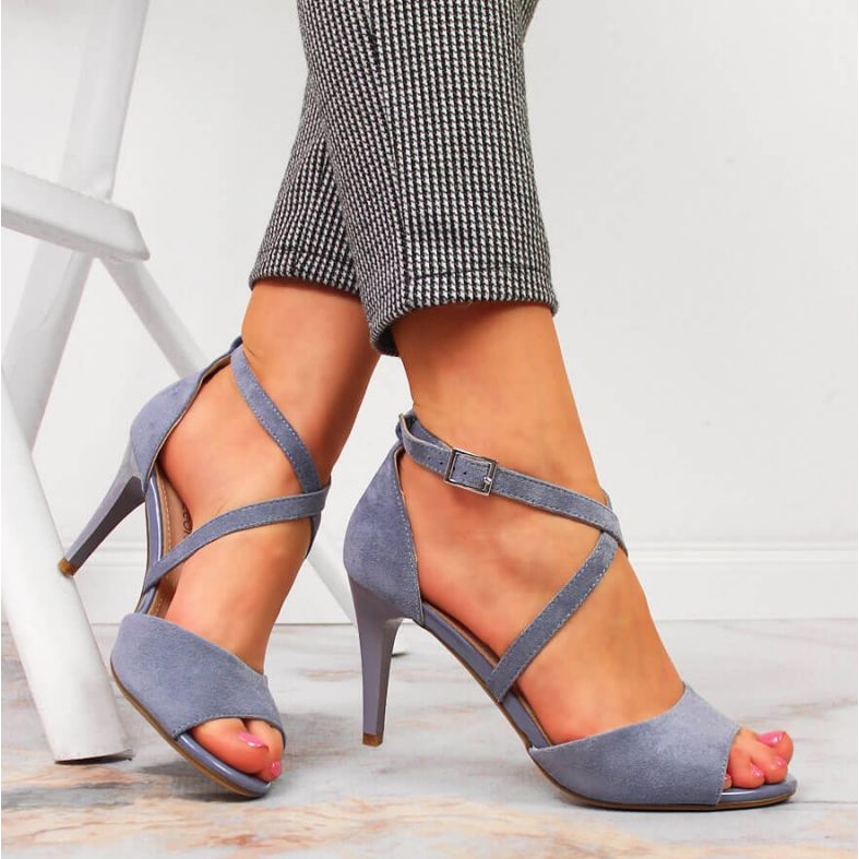 Sandálias de salto alto azul W Sergio Leone 2