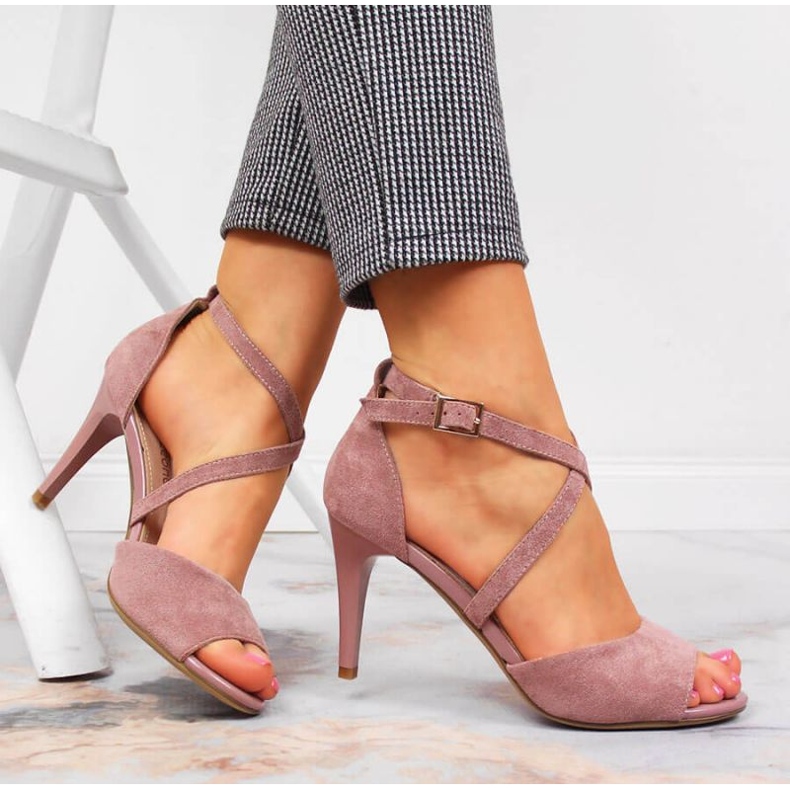 Sandália rosa de salto alto W Sergio Leone 2