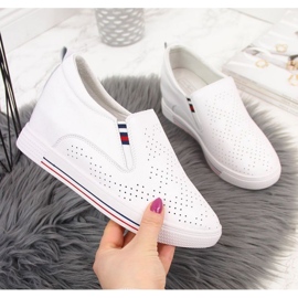 Tênis de couro com cunhas vazadas brancas W Filippo branco 1