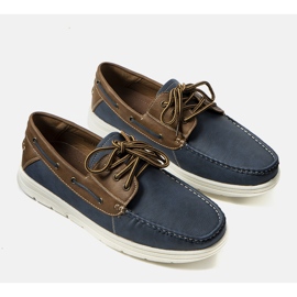 Sapatos de homem Creemore azul marinho castanho 1