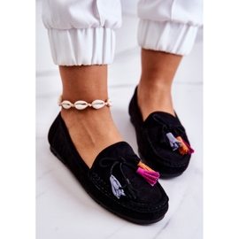 PS1 Mocassins femininos de camurça Black Wilessa preto 1