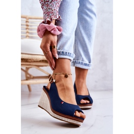 Sandálias femininas confortáveis ​​com fivela azul marinho Thallas 1