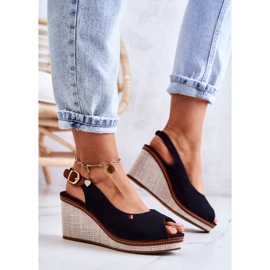 PS1 Sandálias femininas confortáveis ​​com fivela talas pretas preto 2